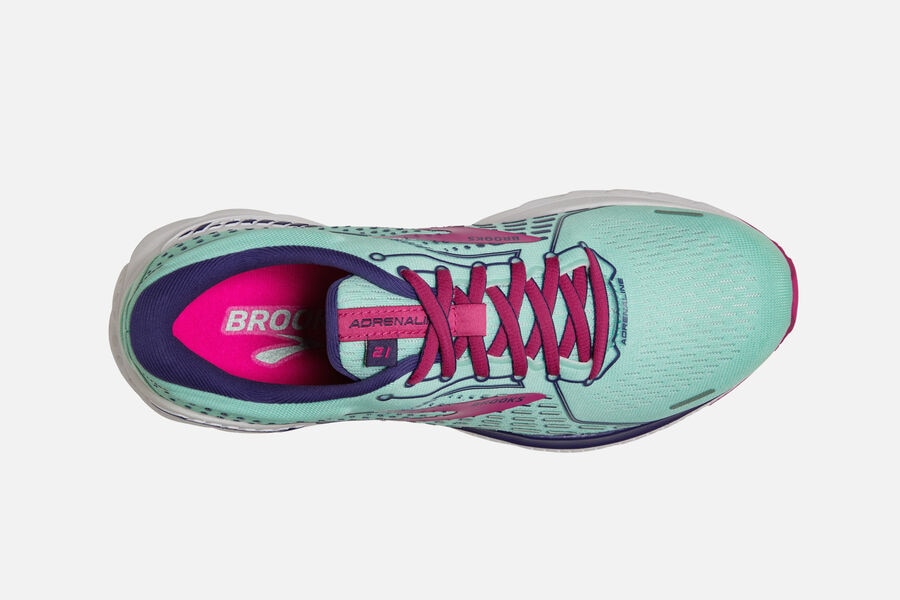 Brooks Adrenaline Gts 21 Road Löparskor Dam - Turkos/Rosa - 7924-FQSJY